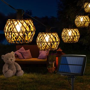 rattan solar string light